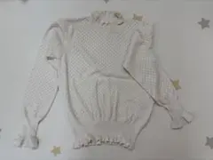 Demi-Luxe BEAMS / アイレット ハイネックニットホワイト