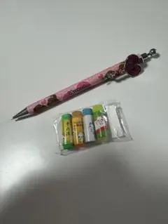 平成レトロ　ハート型装飾付きピンク　シャープペンシル