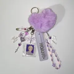 ハンドメイド キーホルダー 推し活 パープル 紫 y2k じゃらじゃら