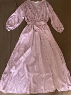 natural couture 薄いピンクワンピース　ベルト付