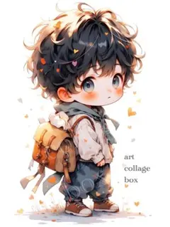 2632 おすそ分けファイル　人物ステッカー　男の子　コラージュ素材