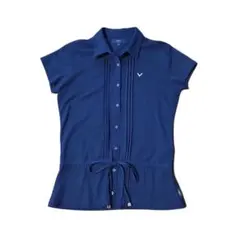 【美品】Callaway レディースゴルフシャツ ネイビー L サイズ