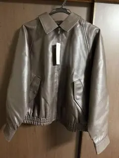 【タグ付き】GU フェイクレザーハリントンジャケット　XXL