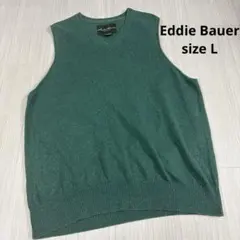 Eddie Bauer グリーン ベスト Lサイズ　アメカジ