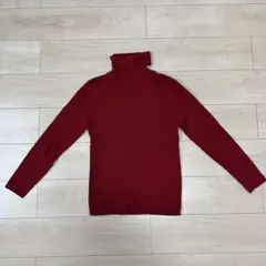 【美品】シネマクラブ ハイネック 薄手ニット L ボルドー アクリル