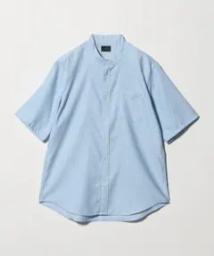 新品未使用タグ付❗GLR ストライプ バンドカラーシャツMコバルト現行品♪のサムネイル