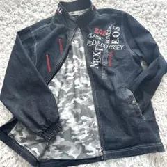 Eddie Odyssey デニムジャケット　y2k 迷彩柄　ジージャン　刺繍
