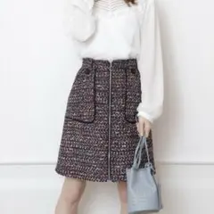 リランドチュール BIGポケットAラインスカート 特殊ネイビー