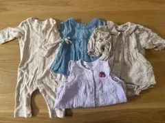女の子ロンパース3点、後ろボタンワンピース　まとめ売り