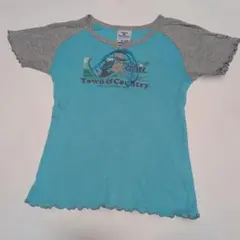 140cm T&C 半袖Tシャツ TOWN&Country 水色 グレーのサムネイル