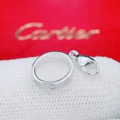 美品 刻印あり Cartier ラブチャームダイヤフルモデル ホワイトゴールド カルティエ/ペンダントトップ/ラブチャーム/K18YG×ダイヤモンド