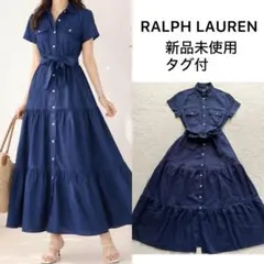 新品未使用✨ラルフローレン ティアード リネン シャツ ワンピース ベルトのサムネイル
