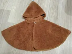 markey's ブラウン フード付き ベビーポンチョ