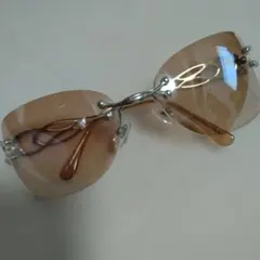 オーバル サングラス メタルフレーム☆ブラウン