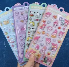 キャラクター　3Dシール　ぷくぷくシール マイメロとクロミちゃん2枚セット