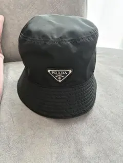 美品　PRADA Re-Nylon xシアリング バケットハット　三角ロゴ