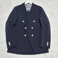 極美品　オリヒカORIHICA シアサッカージャケット　ダブルブレスト　ネイビーのサムネイル