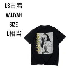 US古着Aaliyah R&Bシンガー公式 Tシャツ L相当ブラック