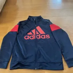 160センチ adidas ジップアップジャケット ネイビー/レッド
