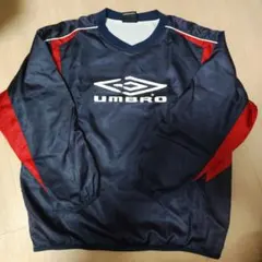 UMBRO ネイビー 長袖 Vネック ピステ　サッカー