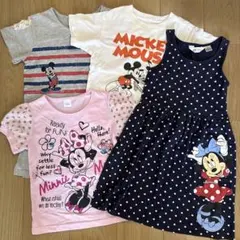 ミッキーマウス・ミニーマウス Tシャツとワンピースセット 110 120cm