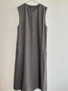 美品】アンタイトル UNTITLED トリアセテートロングワンピース グレー 