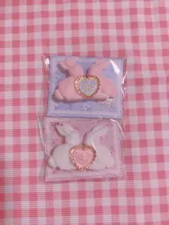 フラワーノーズ　バニーガーデンテイルズ　マシュマロバニークリップ　2点セット