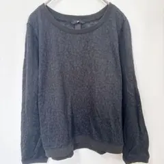 H&M カットソー XS ブラック 長袖 レース 花柄 お出かけ デート 黒のサムネイル