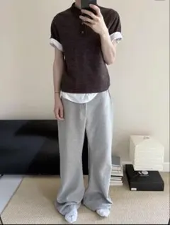 2セットグレー&ブラック ワイドパンツ スウェット