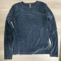 【美品】グリーンレーベルリラクシング シアーフロッキーTシャツ　ベロアカットソー