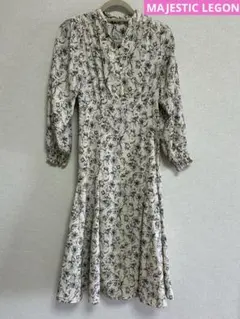 マジェスティックレゴン　花柄長袖ロングワンピース