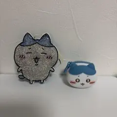 ちいかわラインストーンキーホルダー2&ミニおかおシリコンミニポーチ【ハチワレ】