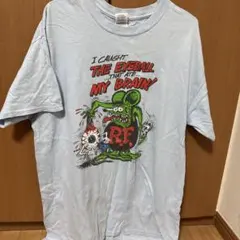 水色 グラフィックプリント Tシャツ