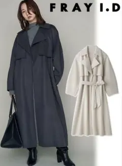 FRAY I.D フレイアイディー ウェーブウールリバーコート ダークブラウン