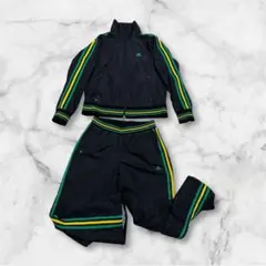adidas ジャマイカ ラスタ ナイロン ジャージ セットアップ 黒 L