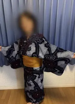 希少❤︎バティック浴衣 選べる3点セット❤︎レース帯揚＋ふわふわ 