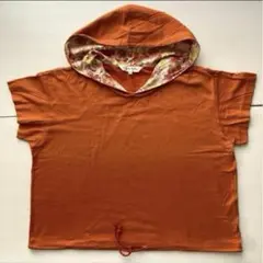 Simple Life シンプルライフ　オレンジ 花柄 フード付き Tシャツのサムネイル