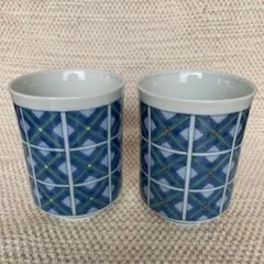 香蘭社　青華更紗文　組湯呑