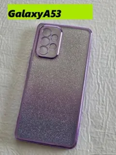 GalaxyA53 紫色　メッキ風　キラキラシート付　Galaxyケースのサムネイル