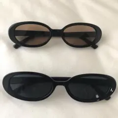 サングラス　ブラウン　ブラック