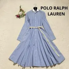 美品✨　ポロラルフローレン　シャツワンピース　羽織り　綿　近年　ブルー