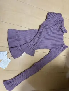 GRL スクエアネック2wayワイドリブニットトップス