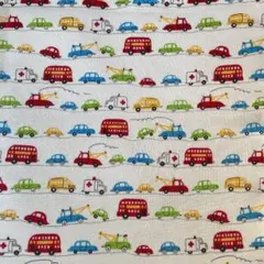 ★お値下げ実施中★ 白地　カラフル車柄　×50cm no.752