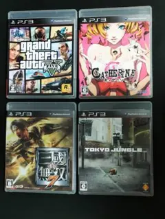 PS3ゲーム4本セット：GTA5, キャサリン, 三国無双7, 東京ジャングル