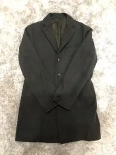 COMME CA ISM ブラック ウールコート S コムサ