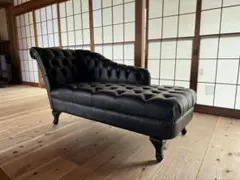 【23区送料無料】チェスターフィールド シェーズロング アンティーク【土日配送】のサムネイル