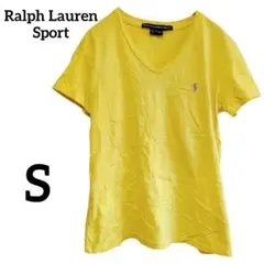 Ralph Lauren Sport【S】イエロー Vネック Tシャツ 半袖 黄