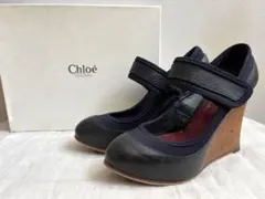 Chloé ネイビー ウェッジヒール パンプス　クロエ　37のサムネイル
