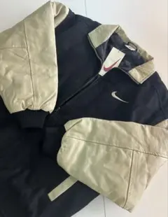 【タグ付き】【希少】90s NIKE ロゴ スタジャン 袖レザー　ウールのサムネイル