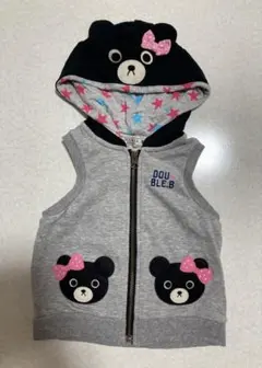 ミキハウスDOUBLE.B なりきりフード付きベスト 90㎝